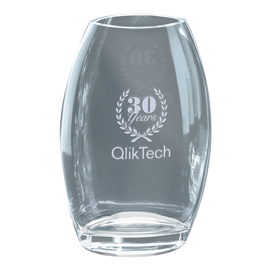 Clear Crystal Oval Vase