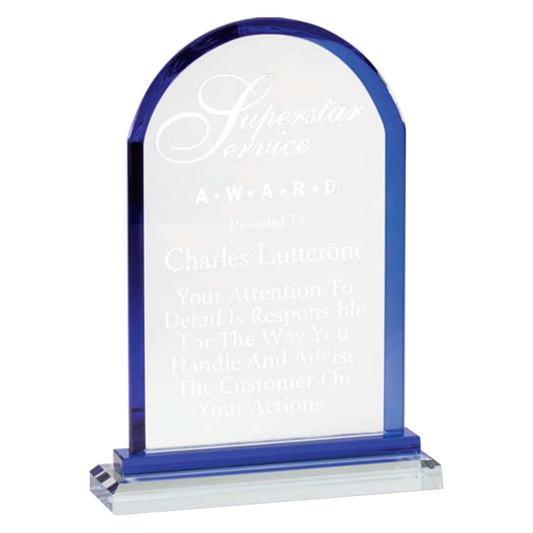 Crystal Dome Award with Blue Trim