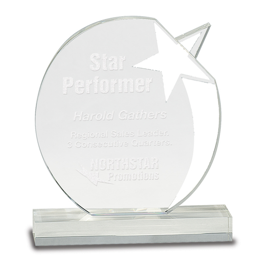 Shooting Star Circle Crystal Award