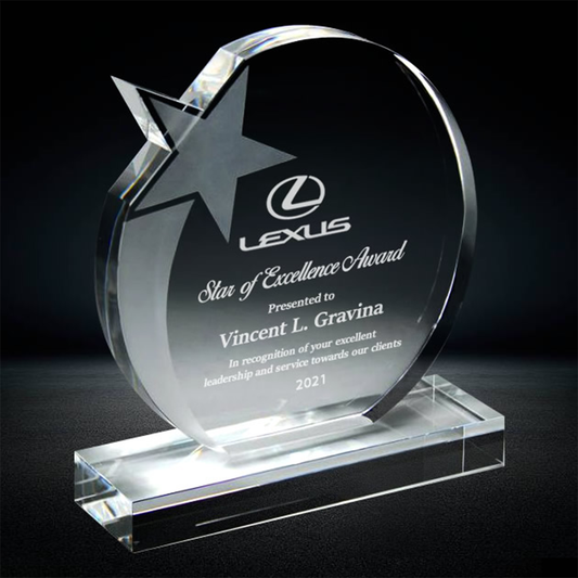 Shooting Star Circle Crystal Award