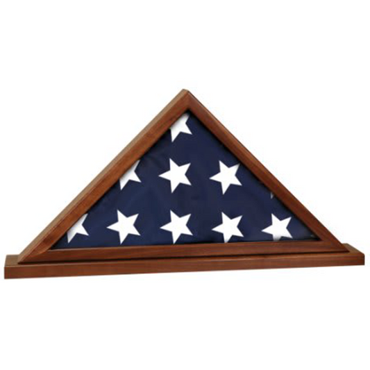 Genuine Walnut Flag Display Case with Base Attached