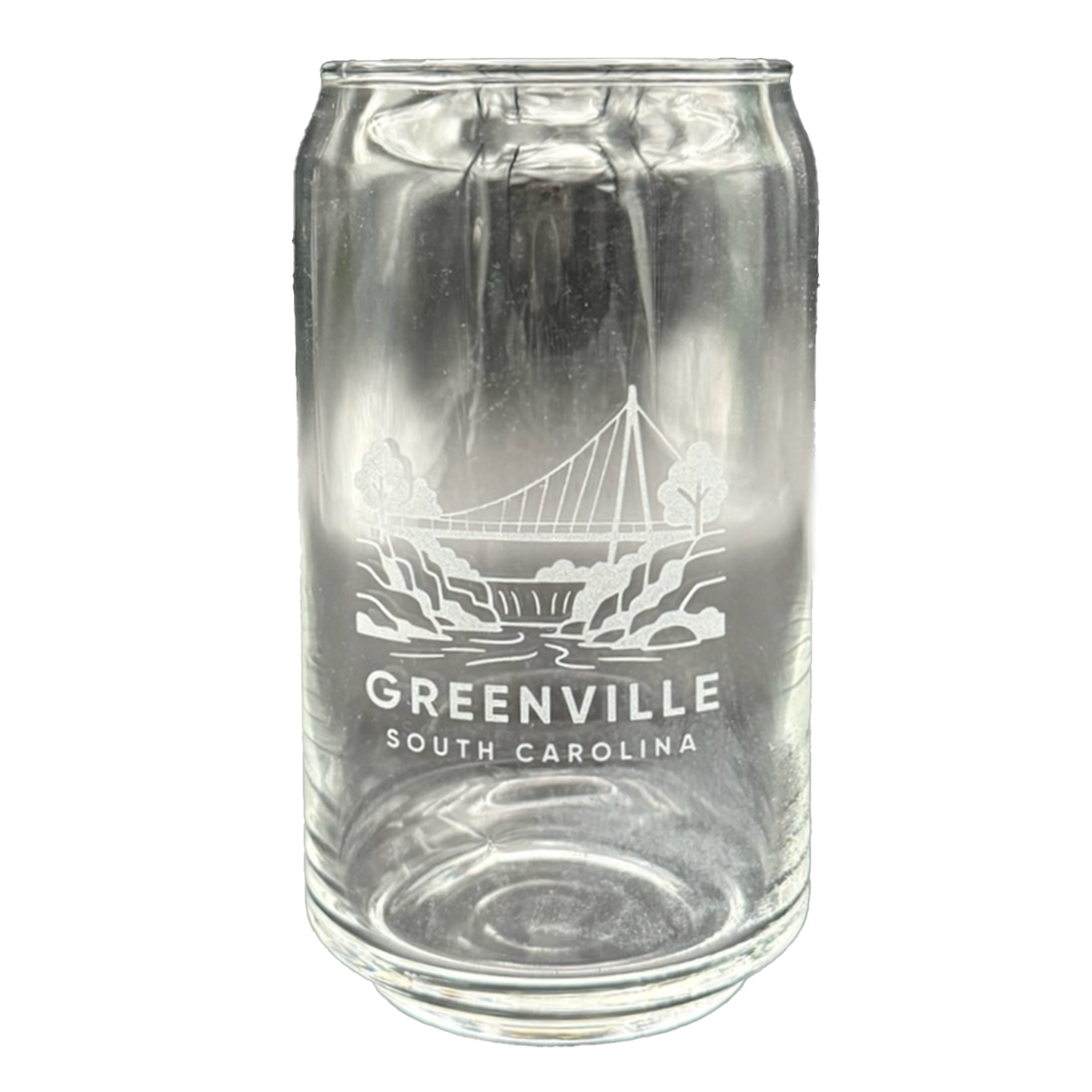 "Falls under Liberty Bridge" 16 oz Can Glass