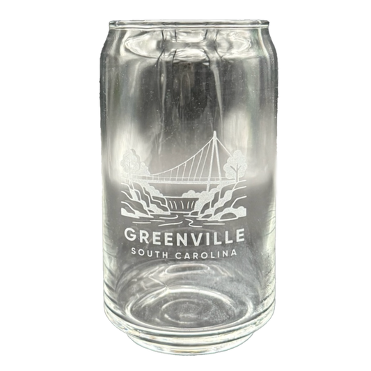 "Falls under Liberty Bridge" 16 oz Can Glass