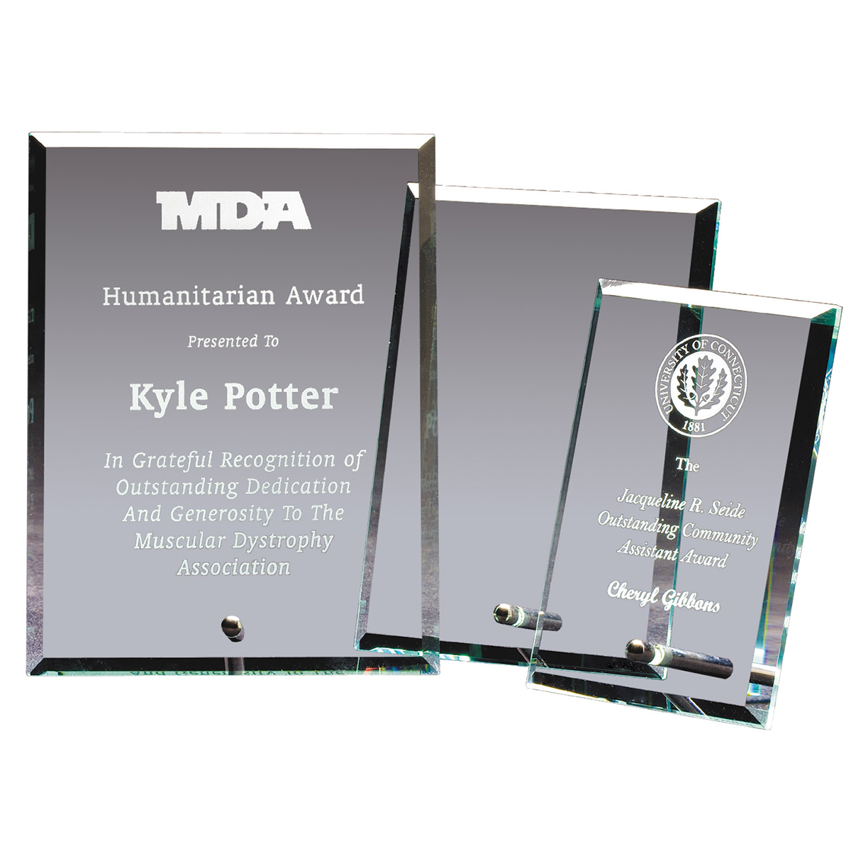 Rectangle Award Rectangle Jade Standing Glass Plaque – Cowart Awards