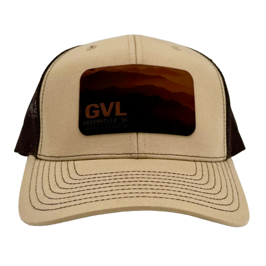 "GVL Mountain View" Rectangular Patch Trucker Hat
