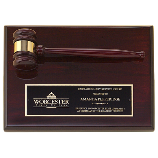 Gavel Plaque on Rosewood Piano Finish Board