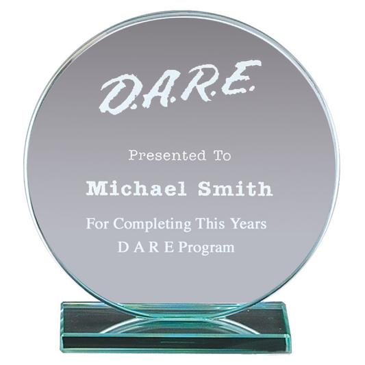 Glass Circle Award on Clear Base