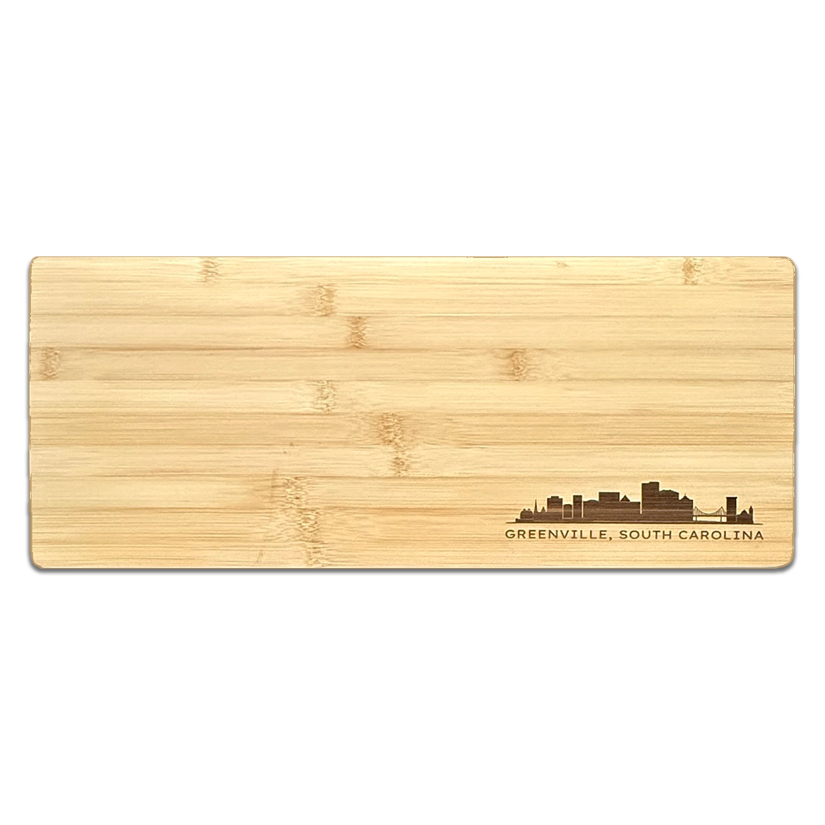 Greenville Skyline Charcuterie Board - Bamboo with Handles