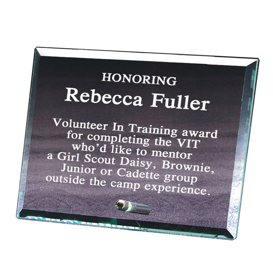 Horizontal Glass Plaque
