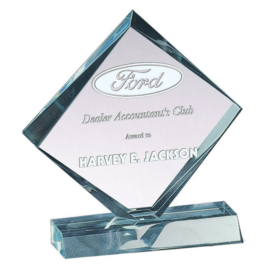 Jade Green Diamond Lucite Award