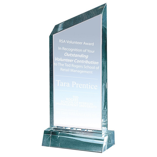 Jade Green Slant Lucite Award
