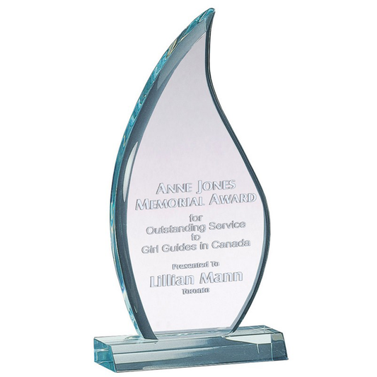 Jade Green Teardrop Lucite Award