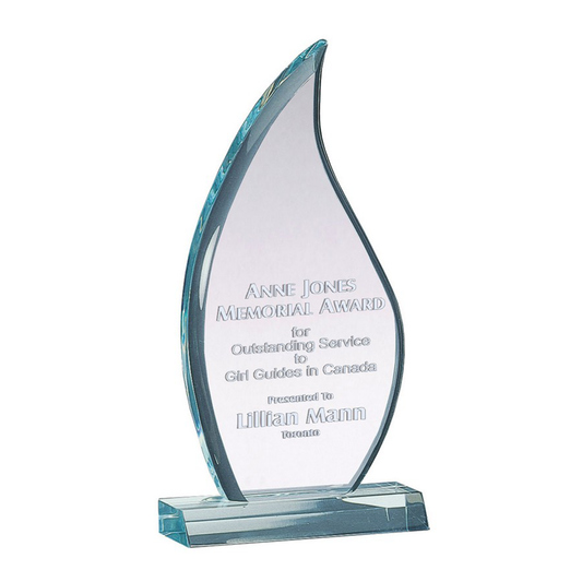 Jade Green Teardrop Lucite Award