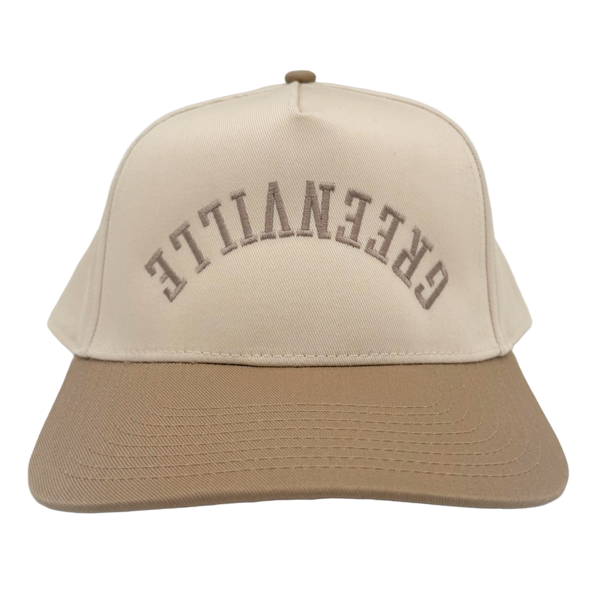 Upside-Down Greenville Hat - Khaki & Cream Snapback