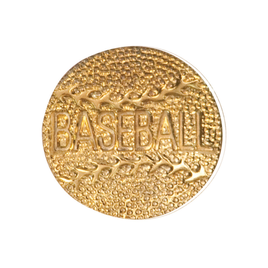 Gold Baseball Metal Chenille Letter Insignia Pin