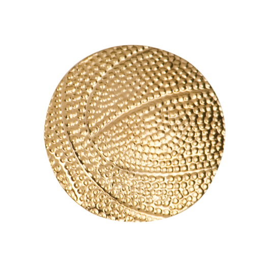 Gold Basketball Metal Chenille Letter Insignia Pin
