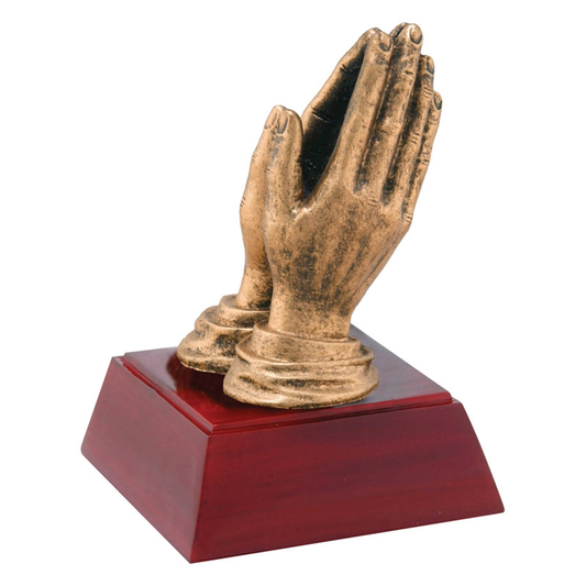 Praying Hands Bronzed Resin Trophy