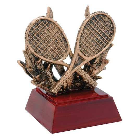 Tennis Bronzed Resin Trophy