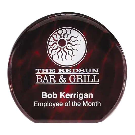 Red Round Acrylic Paperweight