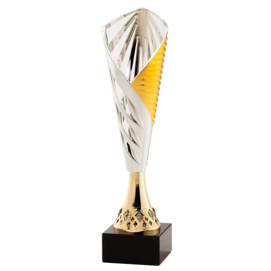 Silver & Gold Cup Trophy on Black Marble Base