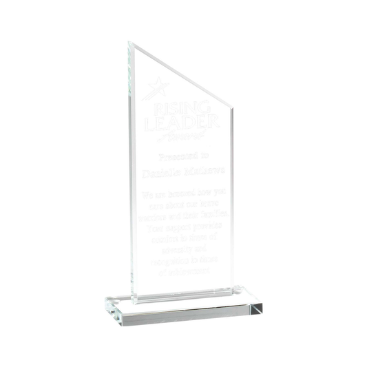 Straight Angle Top Clear Crystal Award