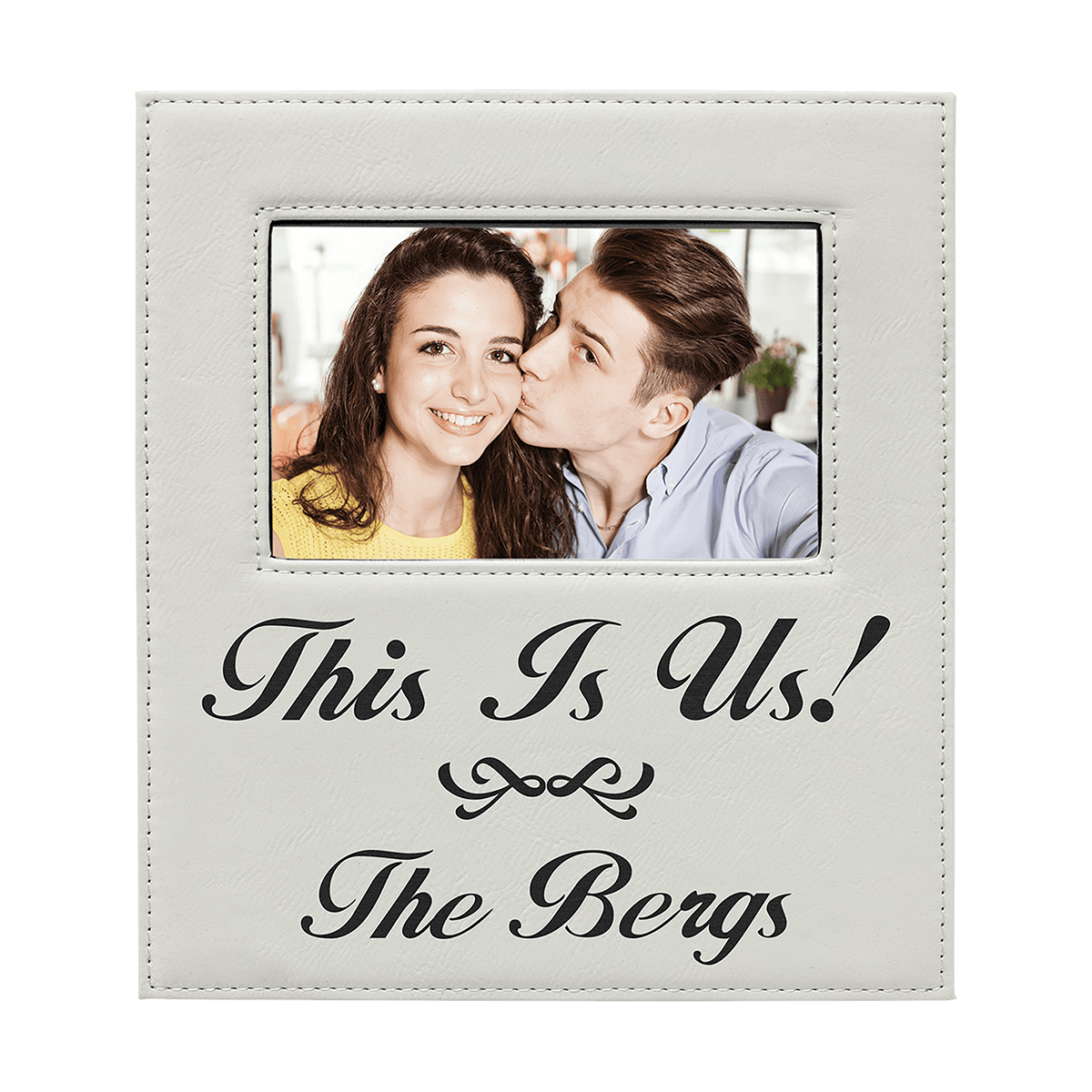 Leatherette Photo Frame with Large Engraving Area
