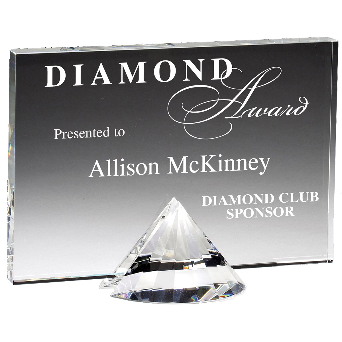 8" x 6" Crystal Diamond Base with Rectangle Billboard