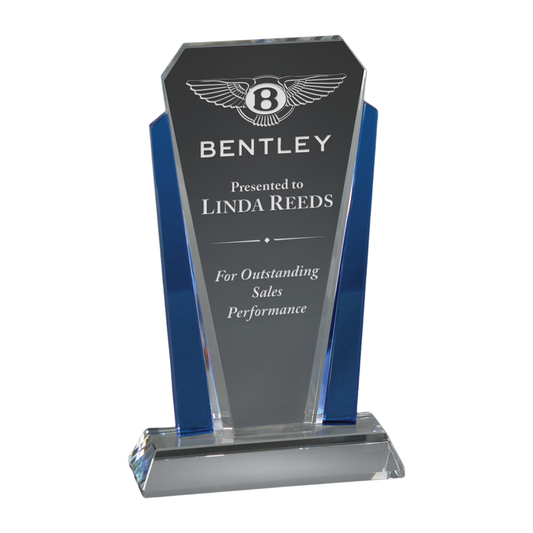 Bethesda Crystal Award with Blue Edges