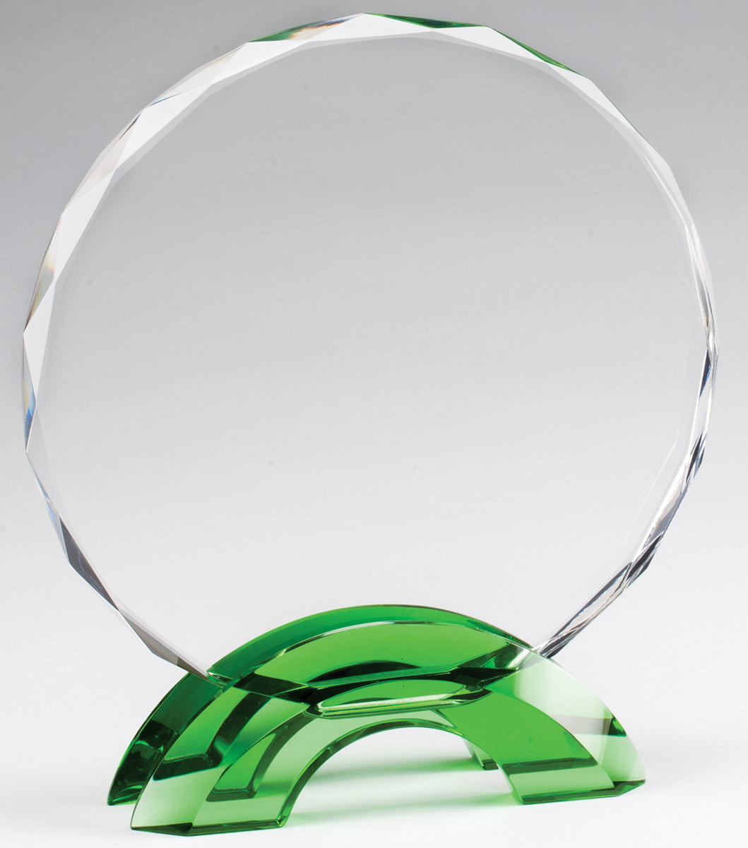 Crystal Round Facet with Green Base