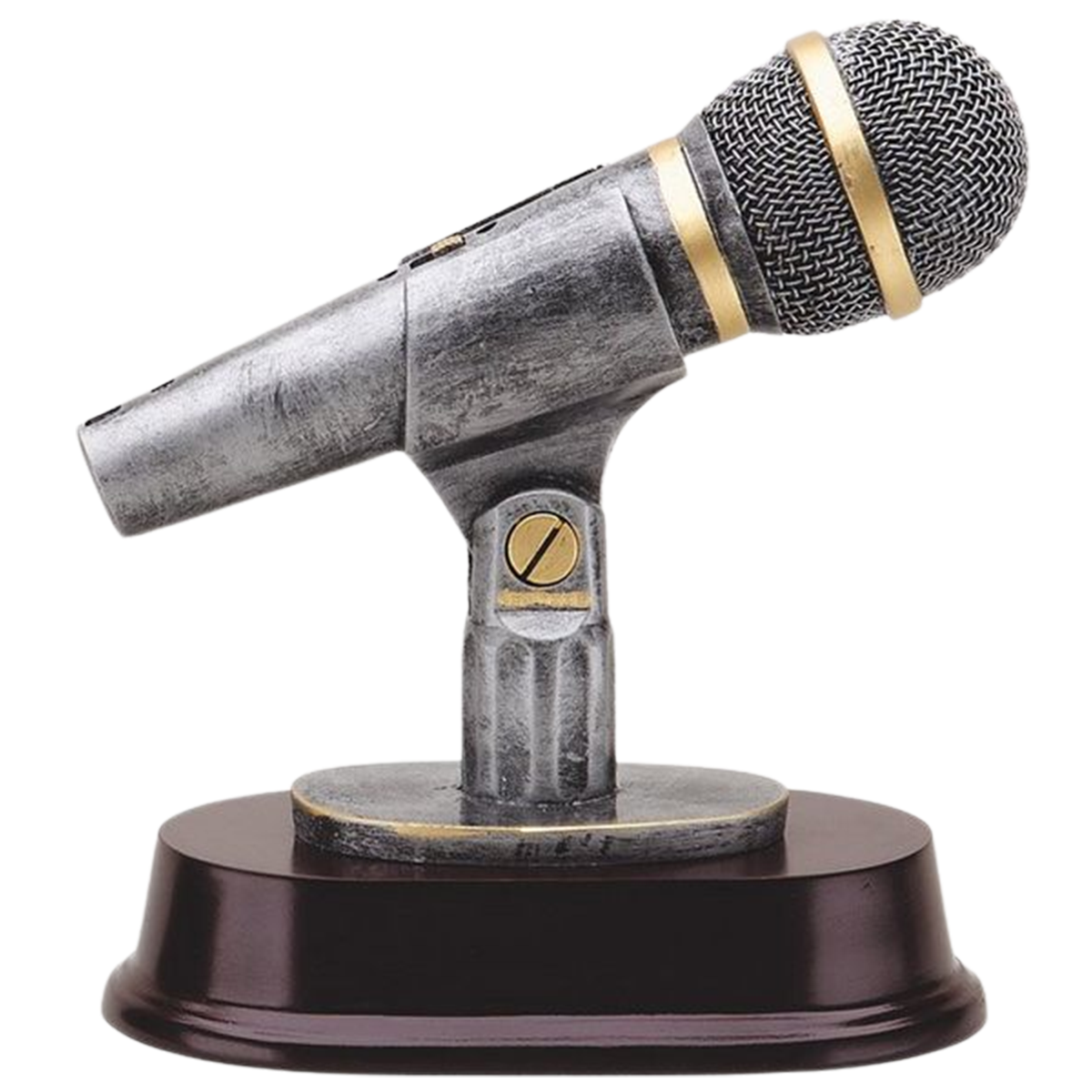 Microphone Award in Silver with Gold