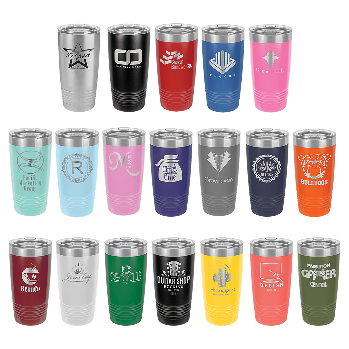 Polar Camel 20 oz. Vacuum Insulated Ringneck Tumbler with Clear Lid