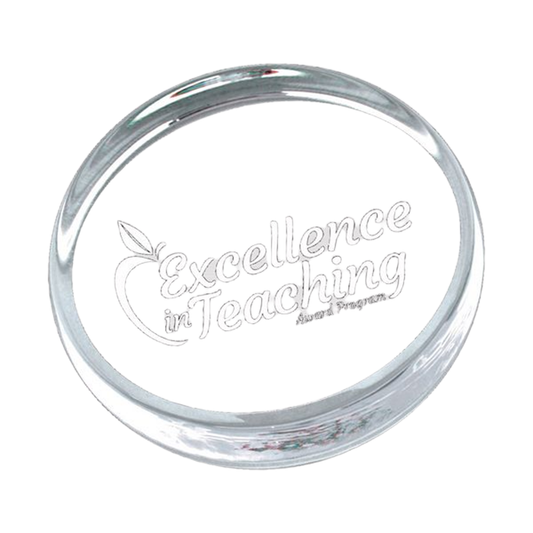 Round Clear Acrylic Paperweight
