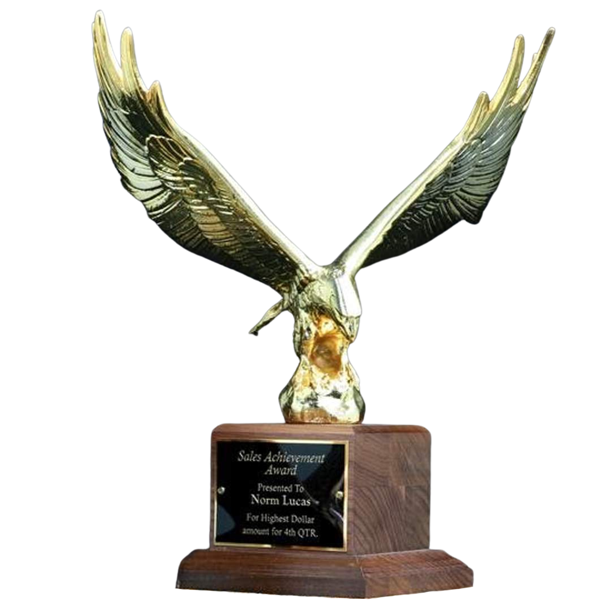 Majestic 24K Gold Eagle Award on Walnut Base
