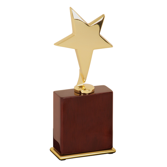7.5" Gold Star Award on Rosewood Piano Finish Base