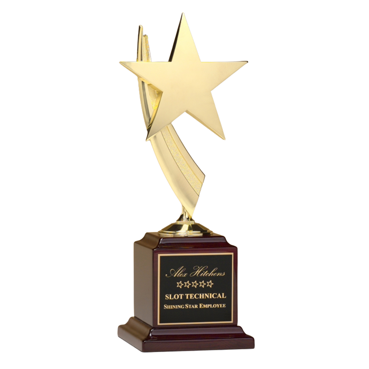 13" Gold Star Award on Rosewood Piano Finish Base