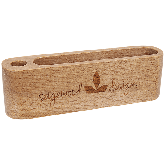 Wood Business Card and Pen Holder