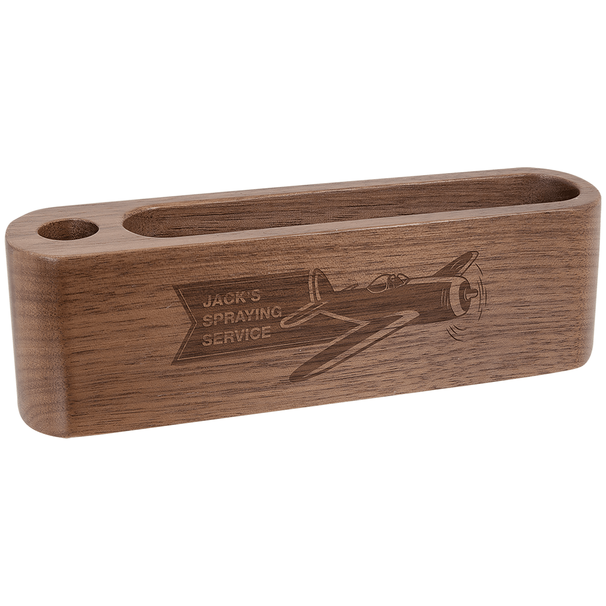 Wood Business Card and Pen Holder